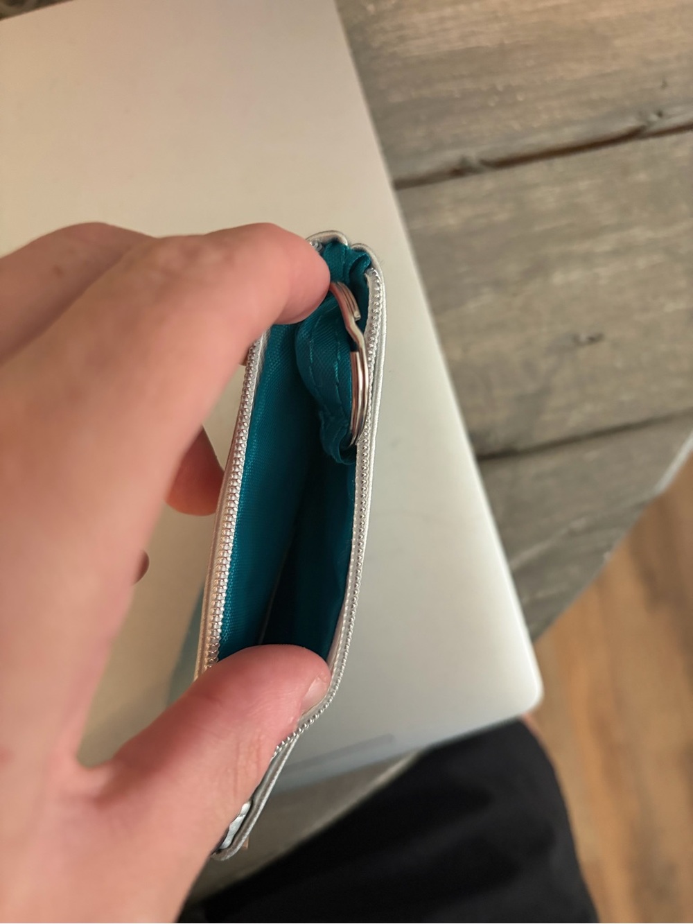 Starbucks Teal to Silver Gradient Card Pouch with Keyring - Picture 3 of 3